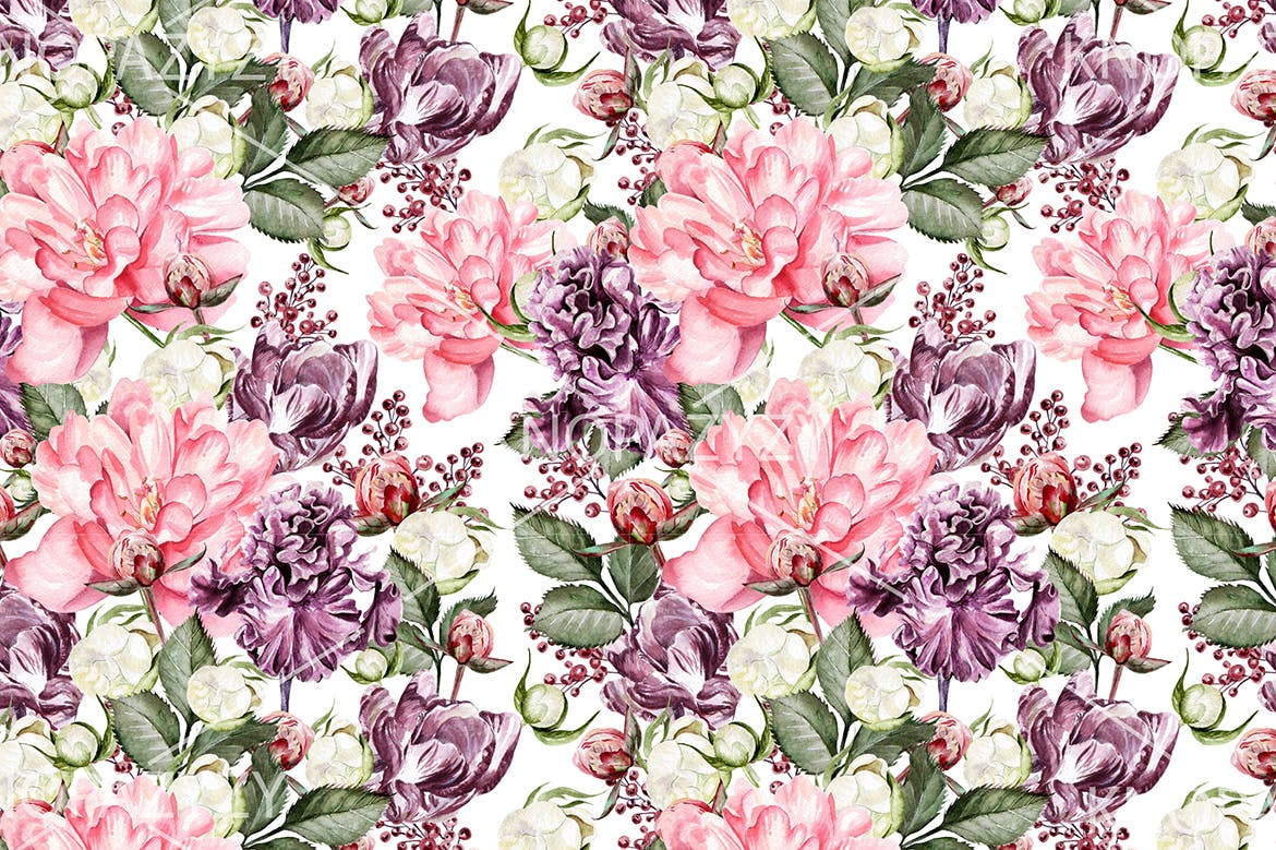 10个手绘水彩图案背景素材 10 Hand Drawn Watercolor Pattern 图片素材 sucaiwan.com