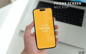 男性手拿iPhone 14 Pro手机样机图 POV iPhone 14 Pro in Mans Hand Mockup