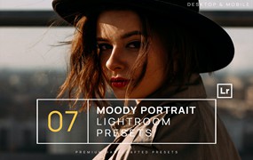 7个暗调情绪风胶片哑光风格干净色彩人像Lightroom 预设