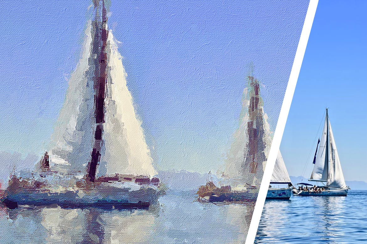 油漆绘画效果生成PS动作 IMPRESSION Painting Action for Photoshop 插件预设 sucaiwan.com