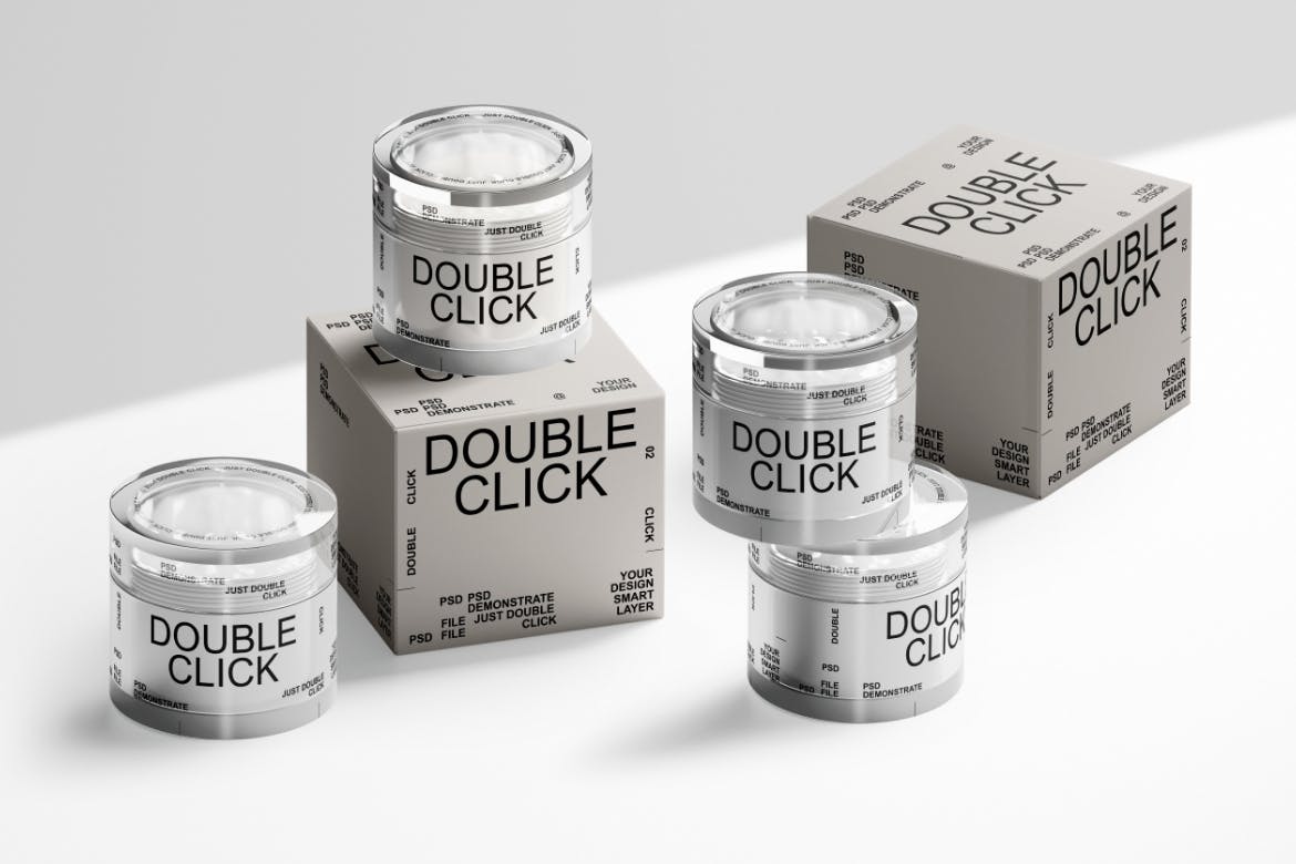 化妆品罐和盒子品牌包装样机套装 Cosmetic Jar and Box Mockup Set 样机素材 sucaiwan.com