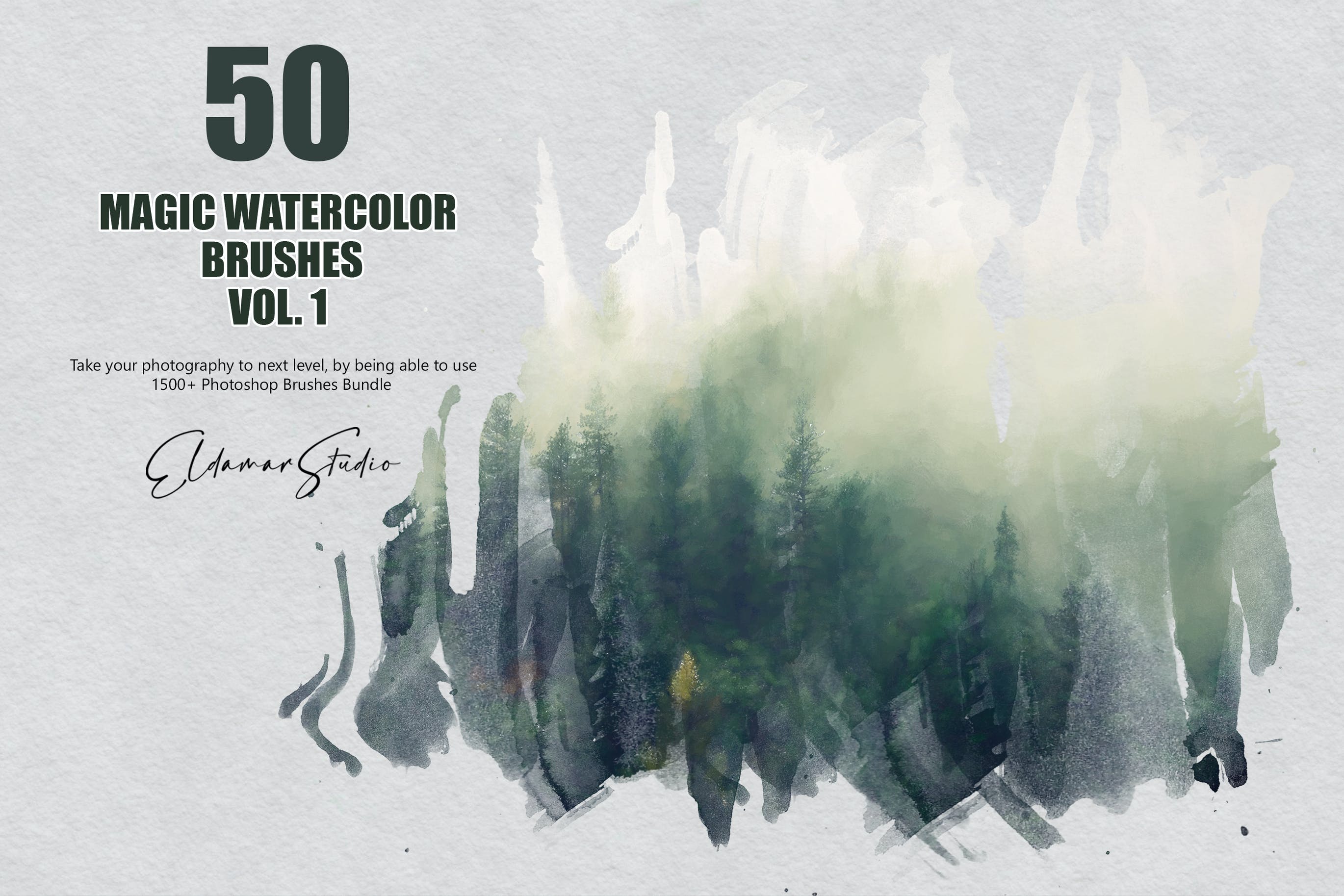 50个魔法水彩ps笔刷v1 50 Magic Watercolor Brushes – Vol. 1 笔刷资源 sucaiwan.com