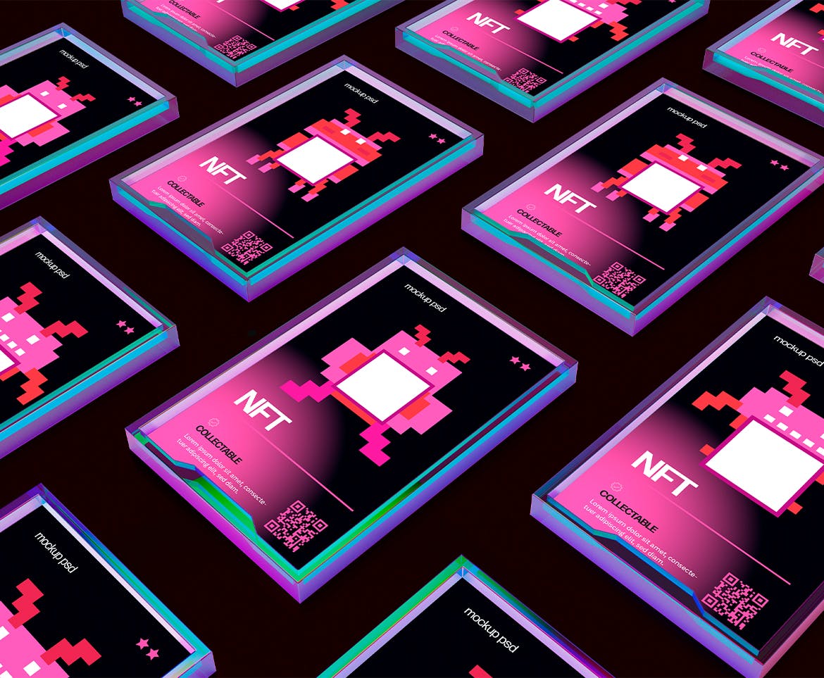 NFT交易卡片样机psd模板 NFT Trading Card Mockups 样机素材 sucaiwan.com