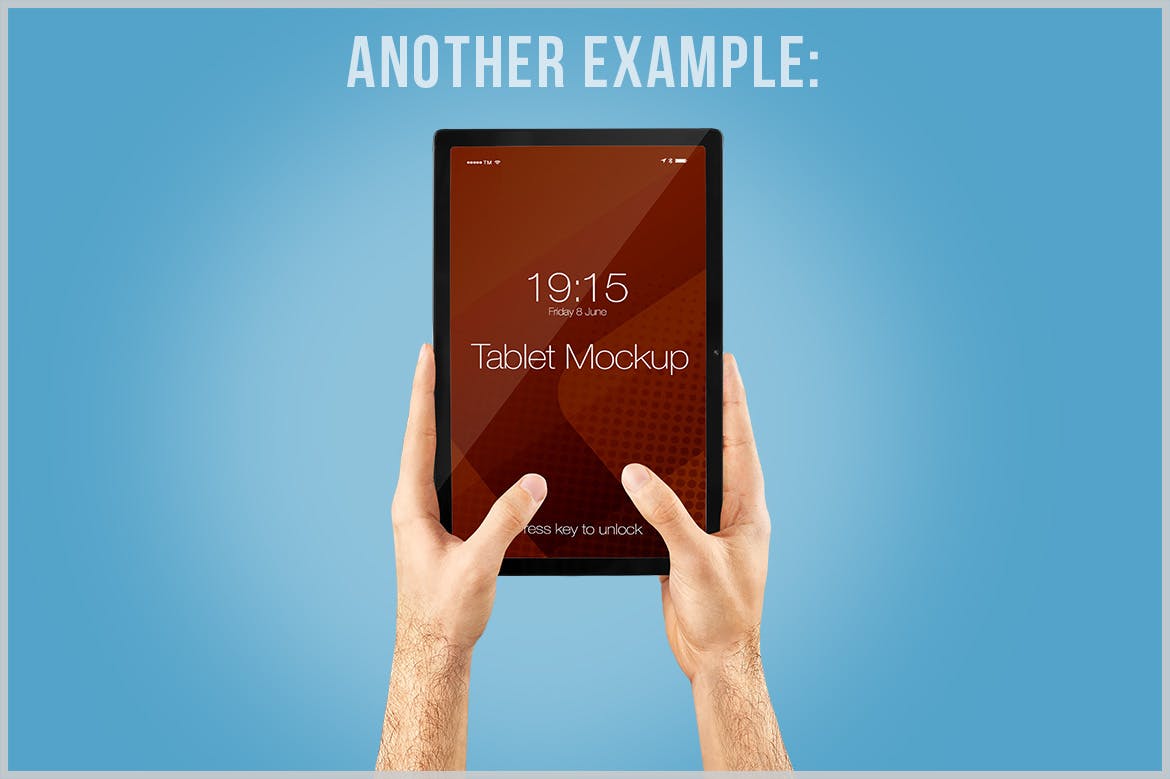 双手使用场景iPad平板电脑样机 Tablet Mockup in Hand Template 样机素材 sucaiwan.com