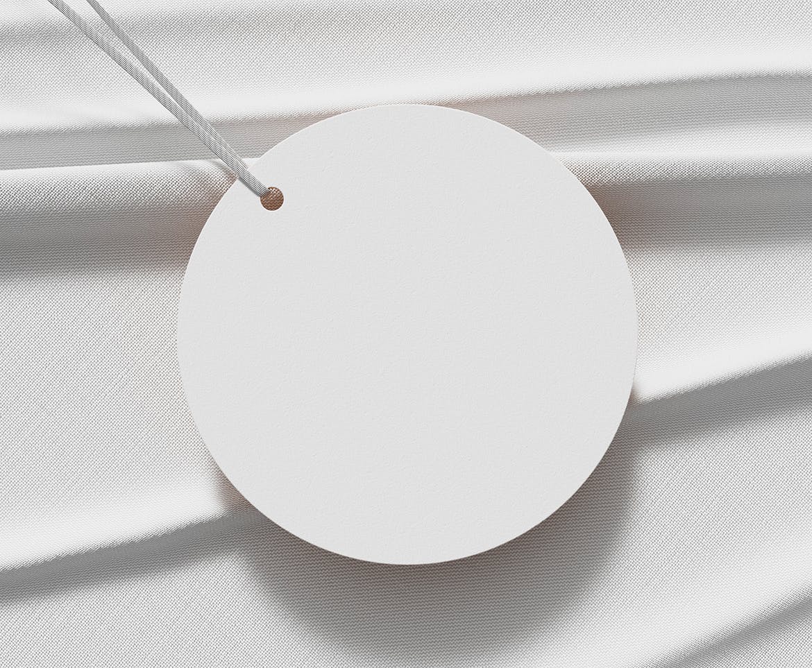 圆形服装品牌/价格标签设计样机psd模板v7 Tag Mockup 样机素材 sucaiwan.com