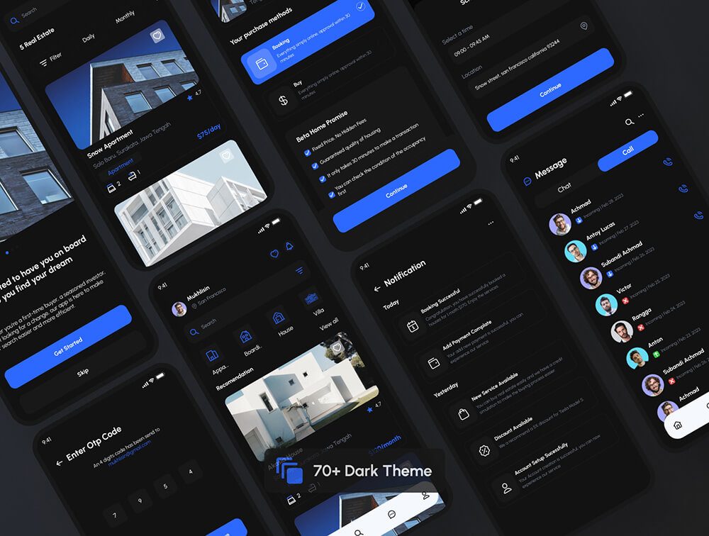 高级和高质量的房地产应用程序UI套件 APP UI sucaiwan.com