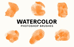 手工纹理水彩ps笔刷 Textured Watercolor Brushes