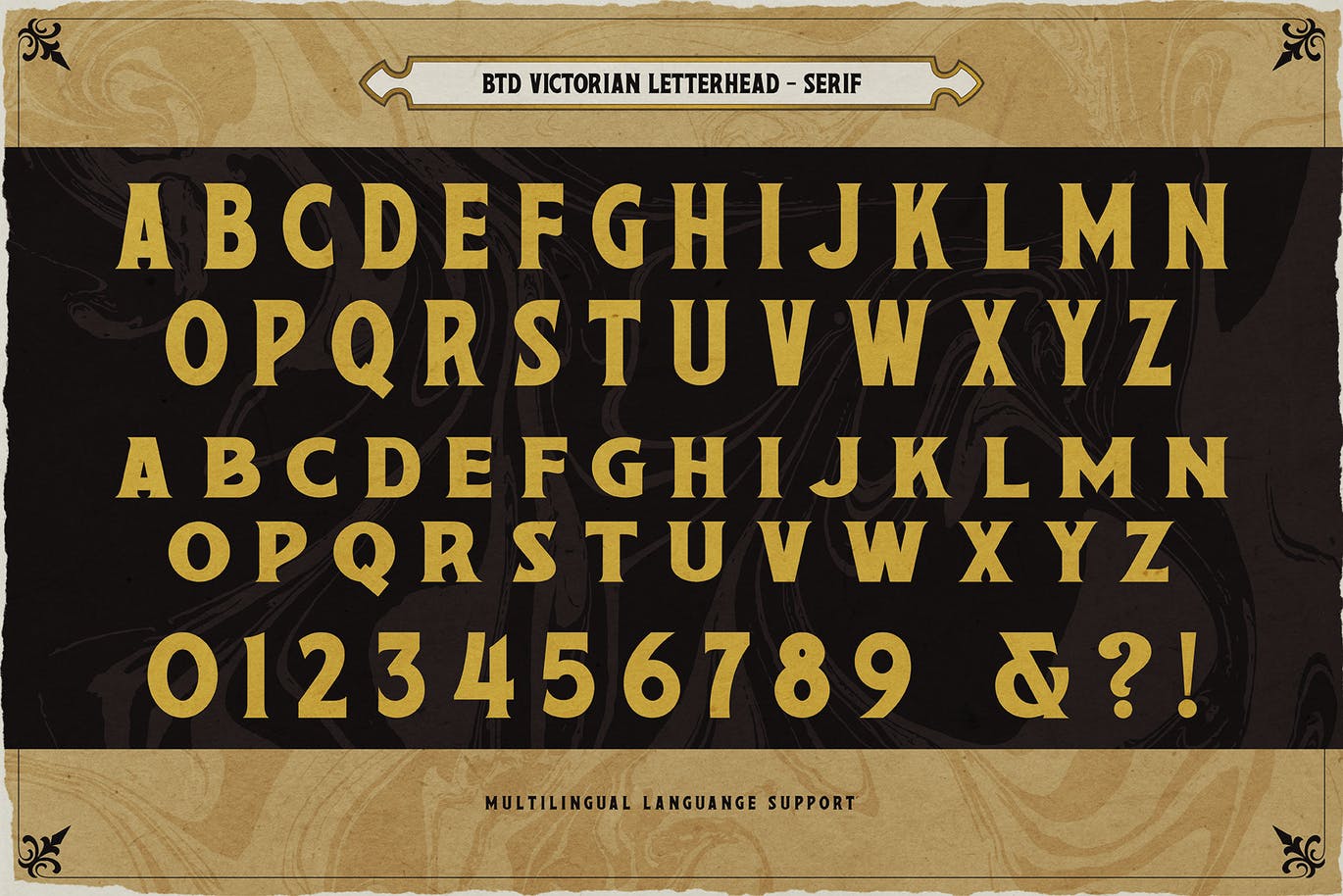 复古维多利亚版式设计衬线字体素材 Victorian Letterhead 设计素材 sucaiwan.com