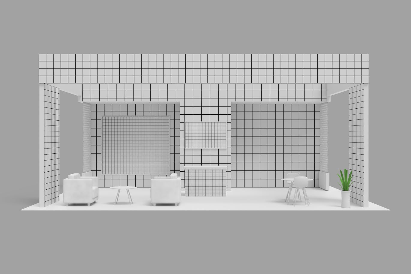 展厅和展览展位品牌广告样机图 Exhibition & Expo Booth Mockup 样机素材 sucaiwan.com