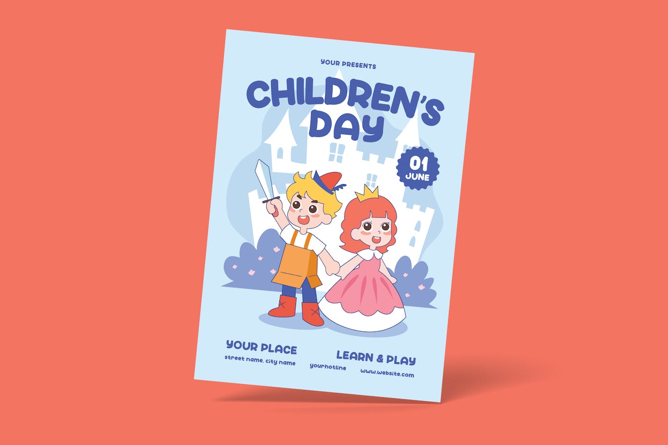 儿童节卡通宣传单素材 Happy Children’s Day Flyer 设计素材 sucaiwan.com
