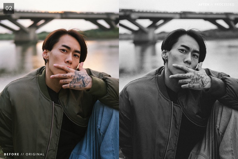 7个深沉丰富人像肖像街拍黑白BW Lightroom预设 插件预设 sucaiwan.com