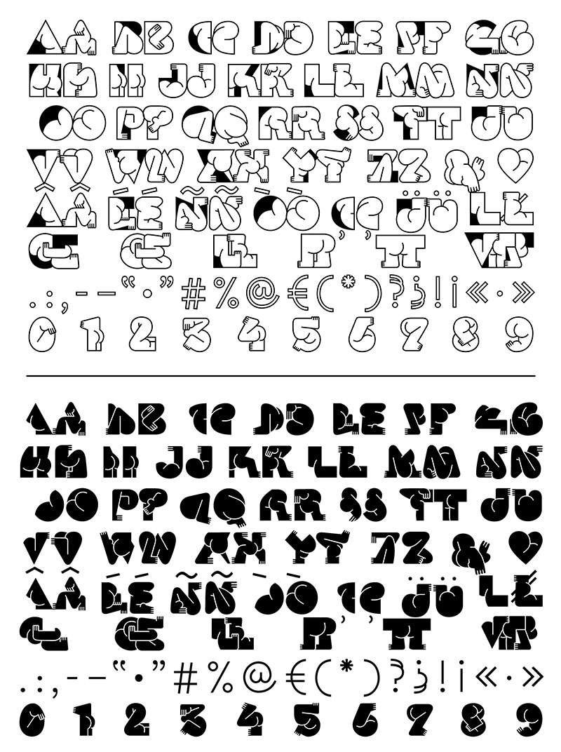 Typefesse有趣的“翘臀”字体，免费可商用 设计素材 sucaiwan.com