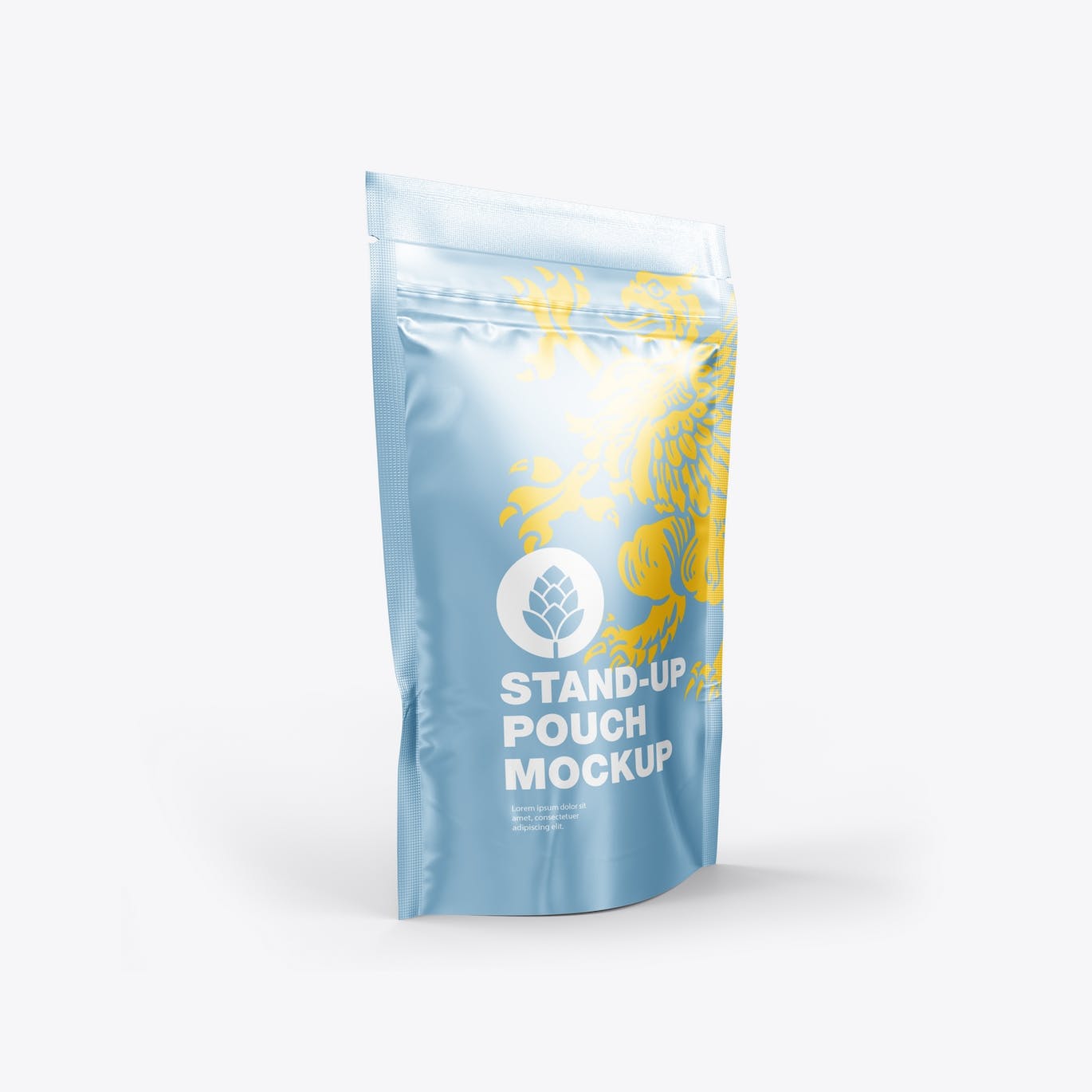 金属站立袋包装设计样机图 Set Metallic Stand-up Pouch Mockup 样机素材 sucaiwan.com