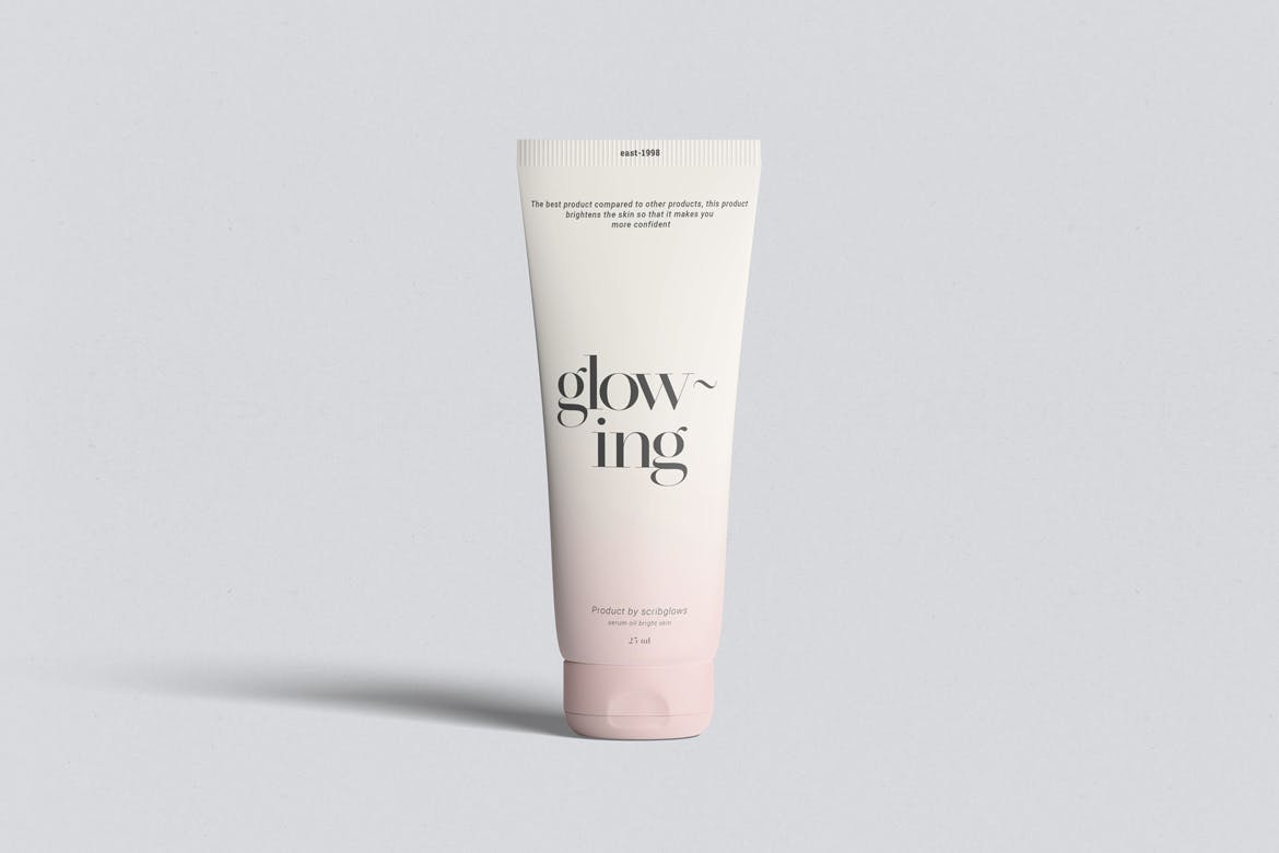 美容洗面奶软管包装样机图 Cosmetic Tube Mockup 样机素材 sucaiwan.com