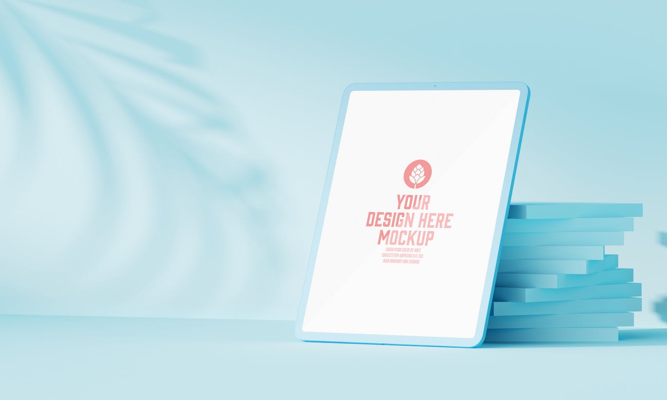 抽象背景苹果设备屏幕样机图psd素材 Abstract Background with Devices Mockup 样机素材 sucaiwan.com