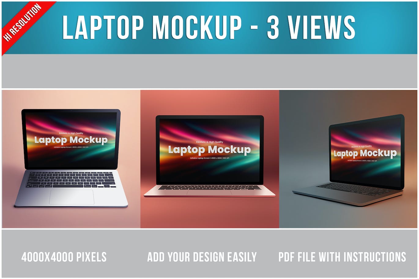 笔记本电脑网站UI展示样机 Laptop Mockup 样机素材 sucaiwan.com