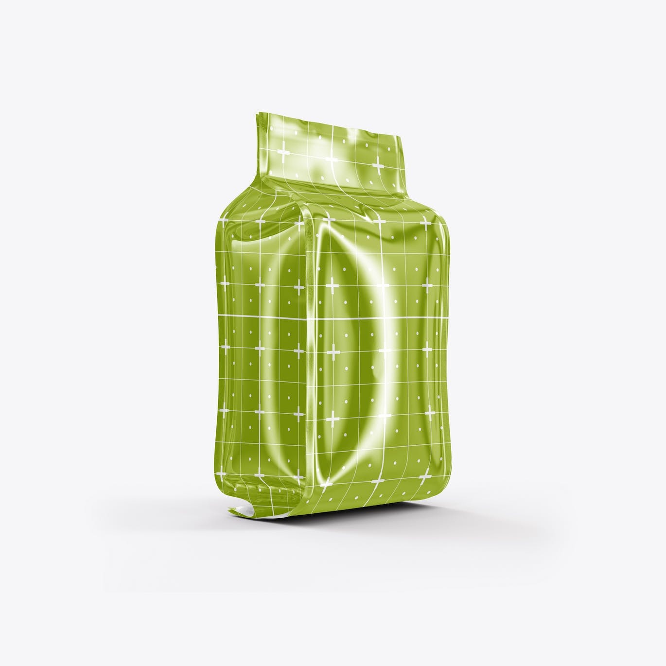 光滑的塑料纸咖啡袋包装设计样机图 Set Glossy Plastic Paper Coffee Bag Mockup 样机素材 sucaiwan.com