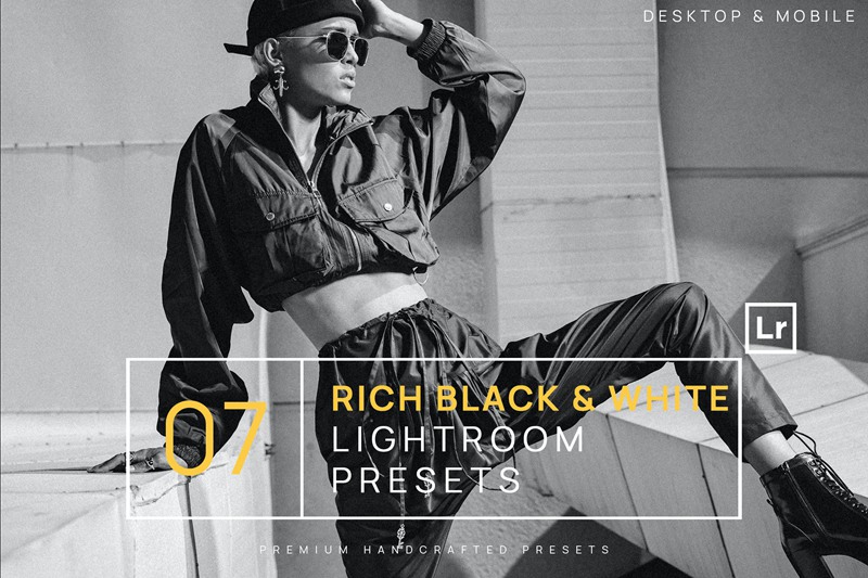 7个深沉丰富人像肖像街拍黑白BW Lightroom预设 插件预设 sucaiwan.com