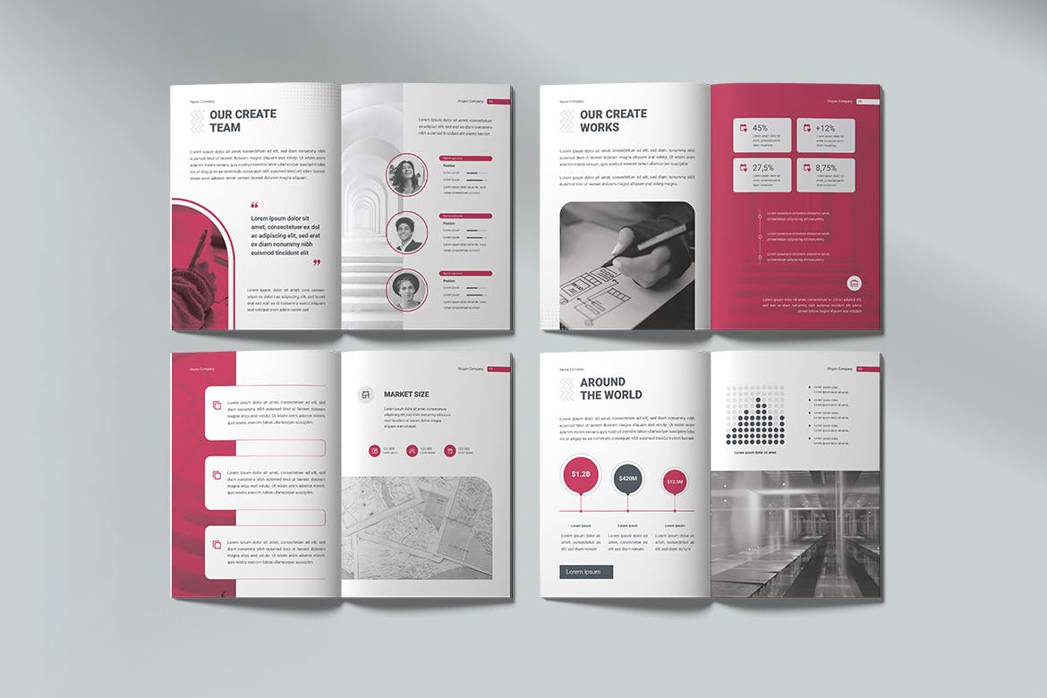 公司简介宣传杂志模板 Company Profile 幻灯图表 sucaiwan.com