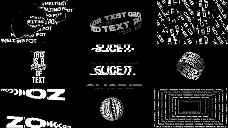 Collabstudio 抽象几何体未来感高级动力学错版文字排版工具包AE模板 插件预设 sucaiwan.com