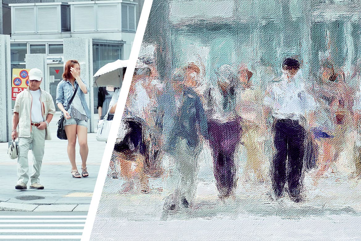 油漆绘画效果生成PS动作 IMPRESSION Painting Action for Photoshop 插件预设 sucaiwan.com