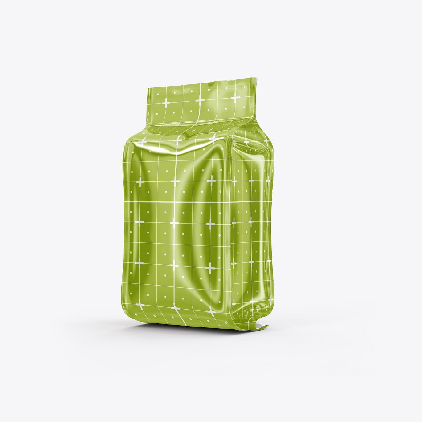 光滑的塑料纸咖啡袋包装设计样机图 Set Glossy Plastic Paper Coffee Bag Mockup 样机素材 sucaiwan.com
