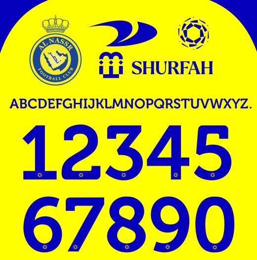 利雅得胜利2023赛季球衣字体 设计素材 sucaiwan.com