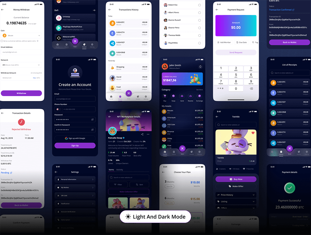 加密钱包App移动应用程序UI套件 APP UI sucaiwan.com