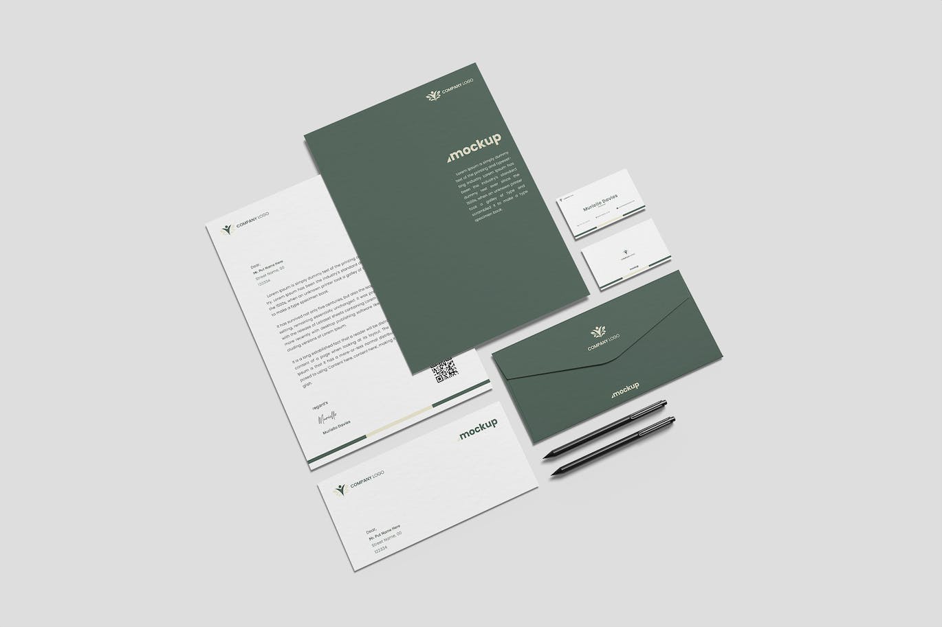 企业品牌文具VI设计样机图psd模板v2 Stationery Mockup 样机素材 sucaiwan.com