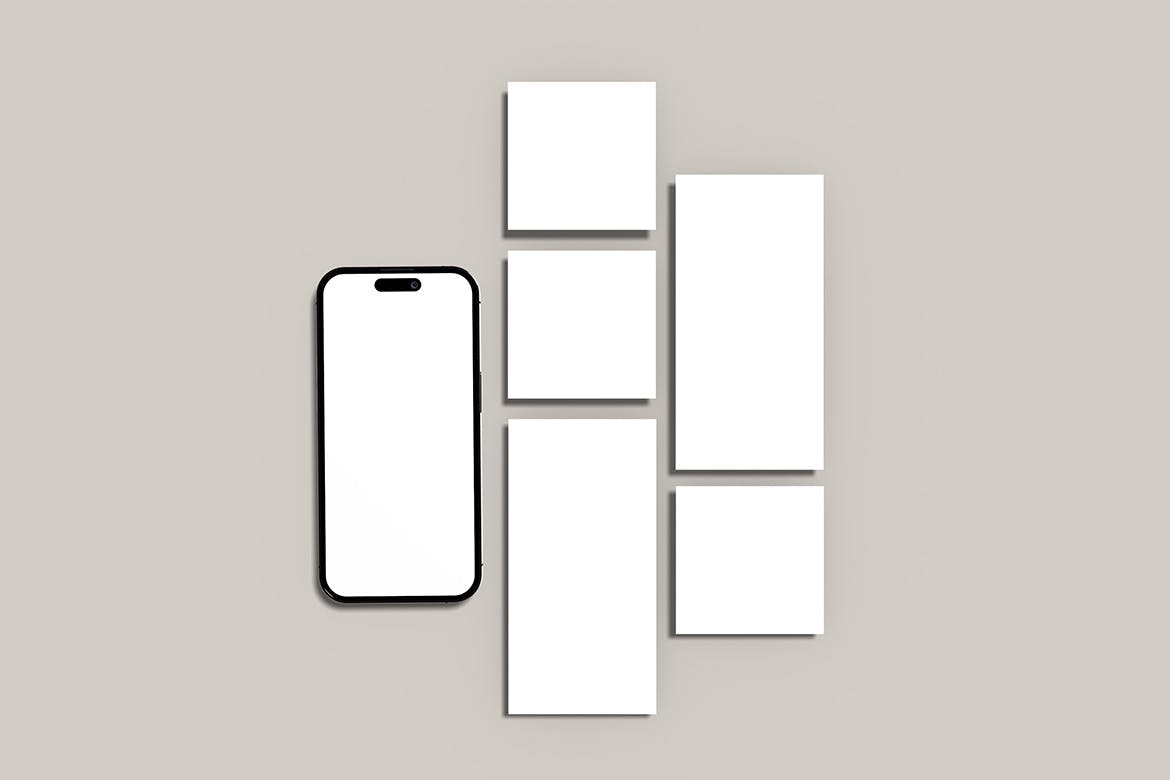 极简主义Instagram&屏幕手机样机 Minimalist Instagram Mockup 样机素材 sucaiwan.com