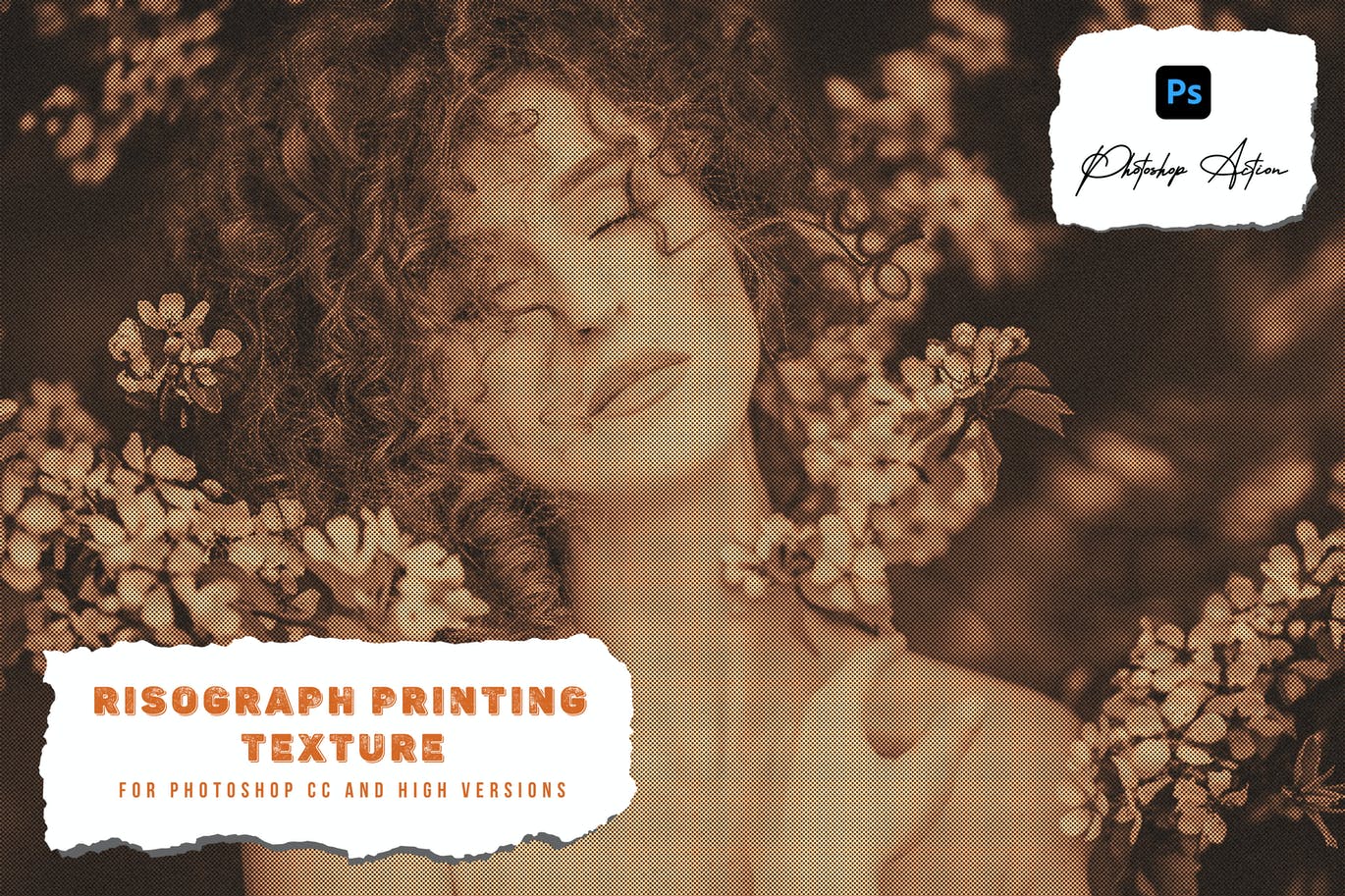 印刷打印纹理照片效果PS动作 Risograph Printing Texture Photoshop Action 插件预设 sucaiwan.com