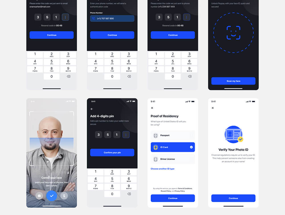 适用于电子钱包和金融行业的现代App UI设计套件 APP UI sucaiwan.com
