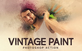 复古油漆涂料照片处理效果PS动作模板 Vintage Paint – Photoshop Action