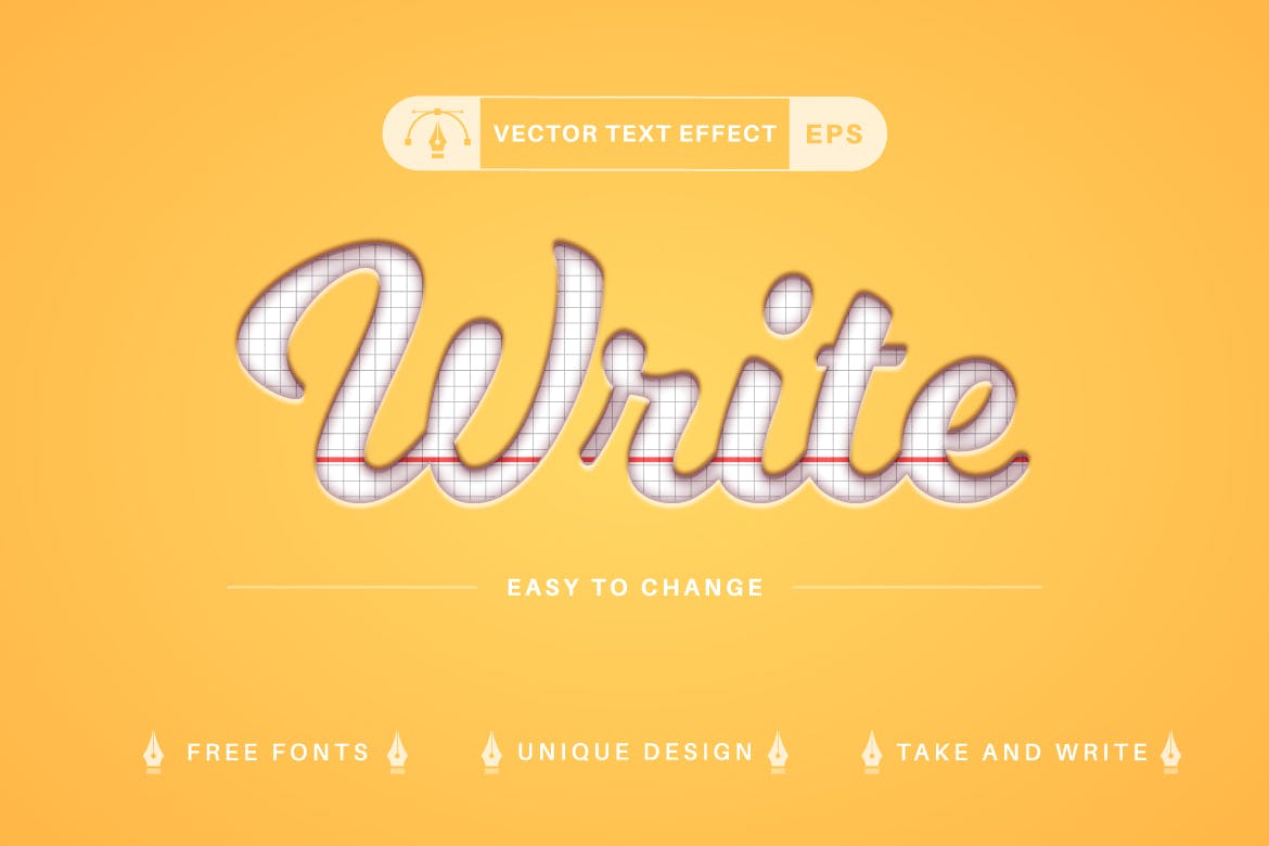 学校必备矢量文字效果字体样式 Set 10 School Editable Text Effects, Font Styles 插件预设 sucaiwan.com