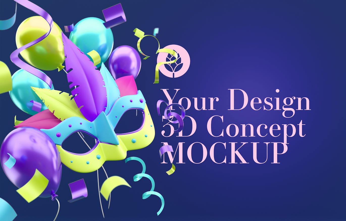 狂欢节嘉年华框架样机图psd素材 Set Carnival Mockup 样机素材 sucaiwan.com