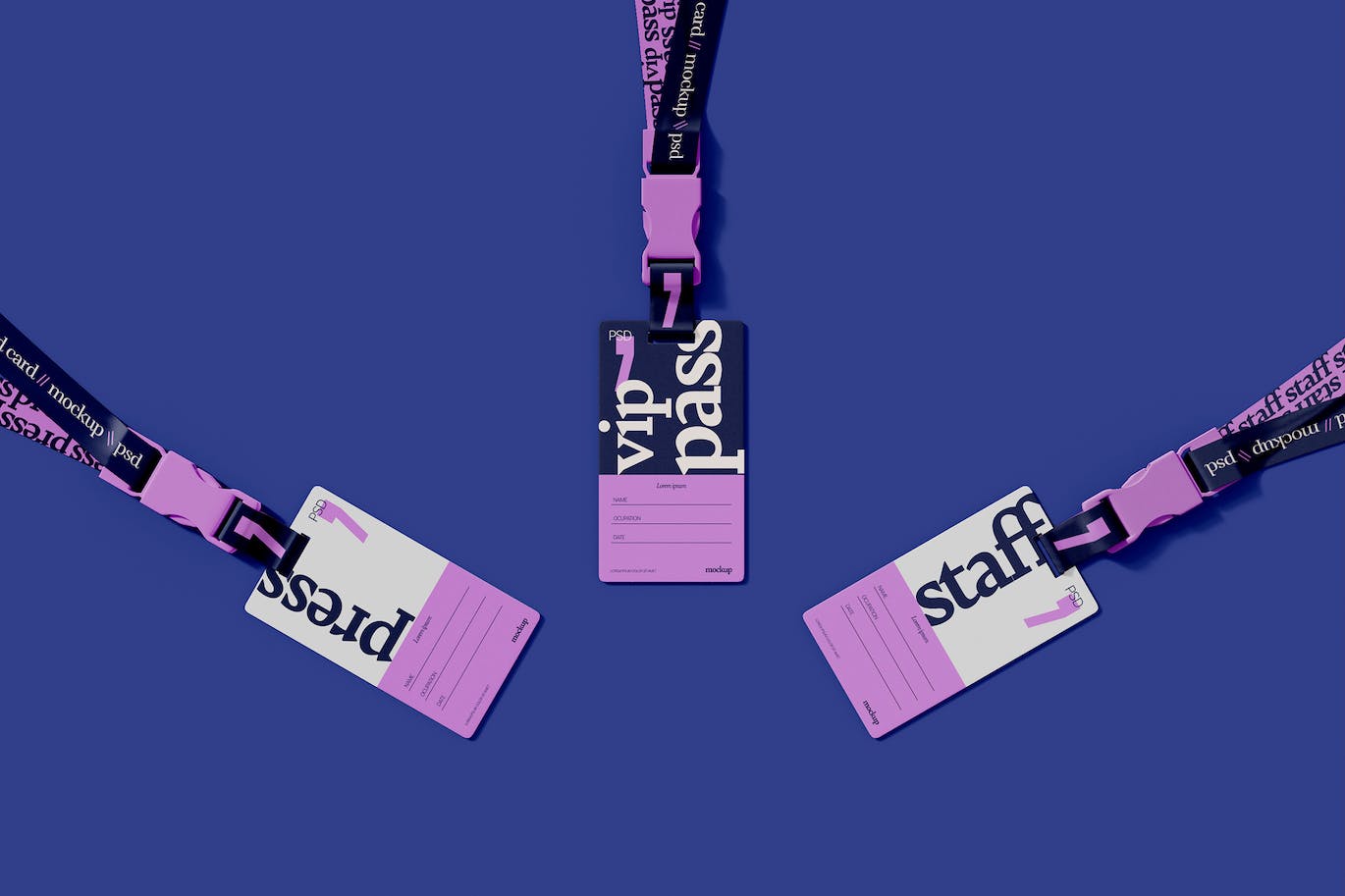 身份ID卡厂牌设计样机psd模板 ID Cards Mockup 样机素材 sucaiwan.com