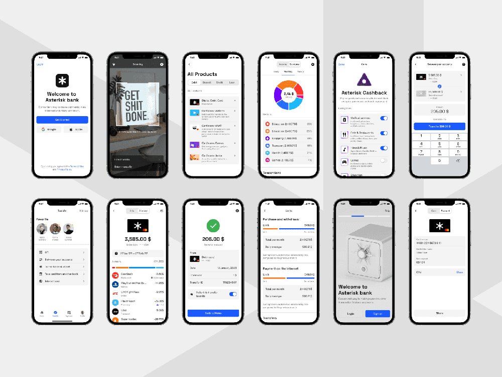 电子银行App应用程序 UI 套件 APP UI sucaiwan.com