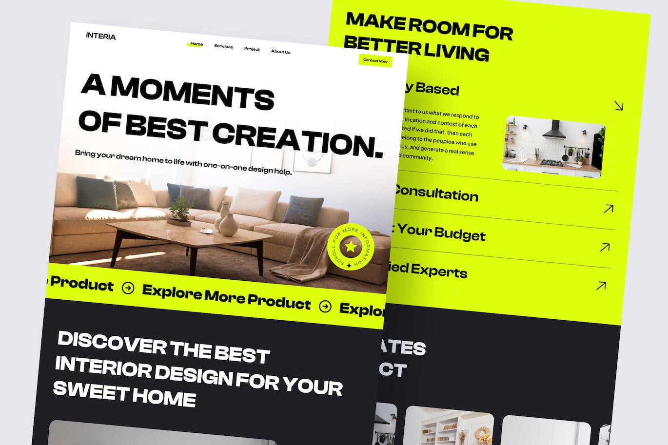 家具产品网站着陆页fig模板 Interia – Interior Landing Page APP UI sucaiwan.com