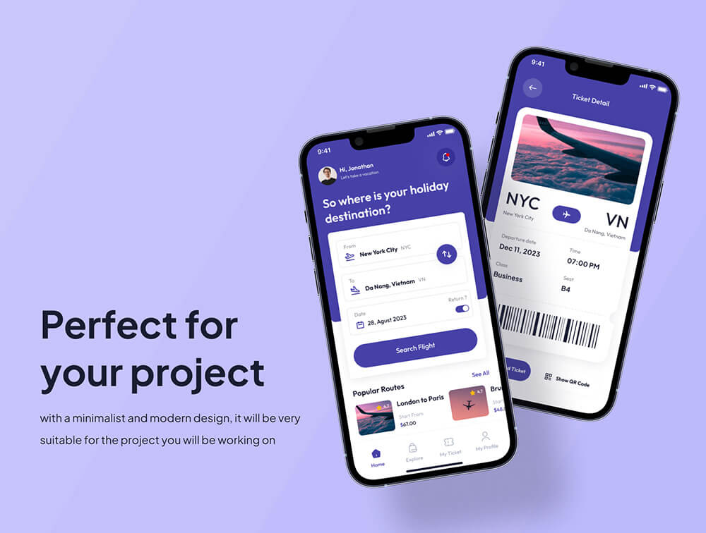 航班预订应用程序UI套件 APP UI sucaiwan.com