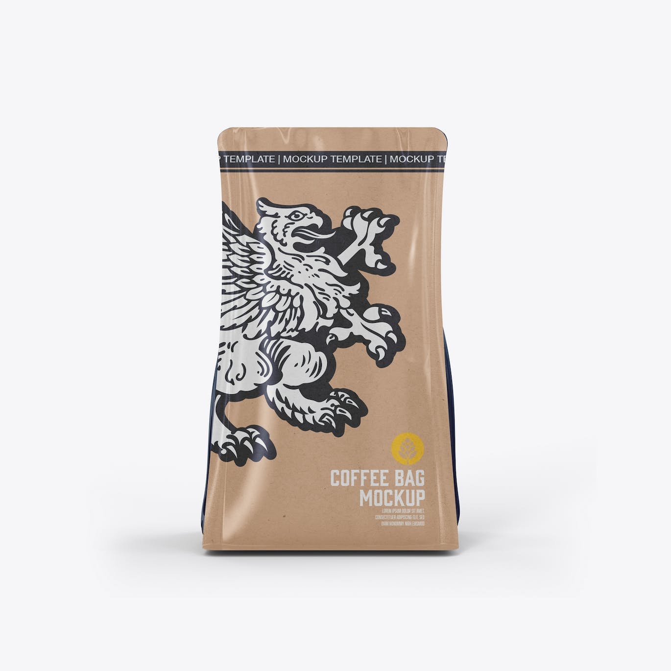 牛皮纸咖啡袋包装展示样机图 Set Kraft Paper Coffee Bag Mockup 样机素材 sucaiwan.com