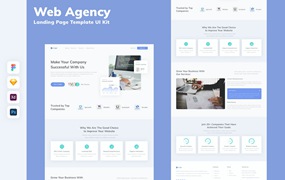 Web代理网站着陆页模板UI套件 Web Agency Landing Page Template UI Kit