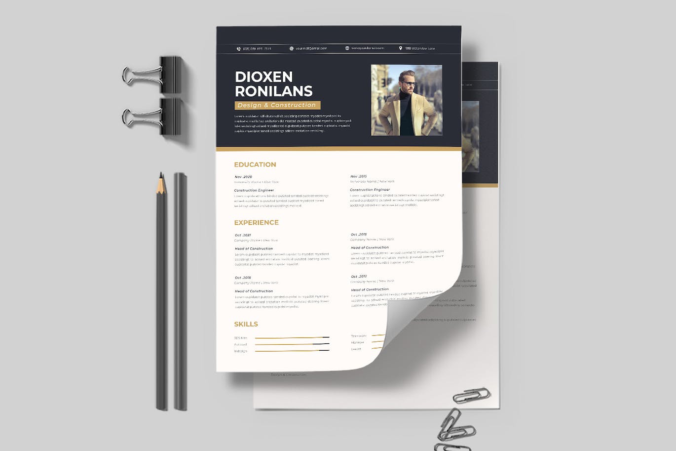 技能展示简历CV模板 Resume / CV Template 幻灯图表 sucaiwan.com