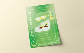 夏天热带派对传单模板 Summer Tropical Party Flyer