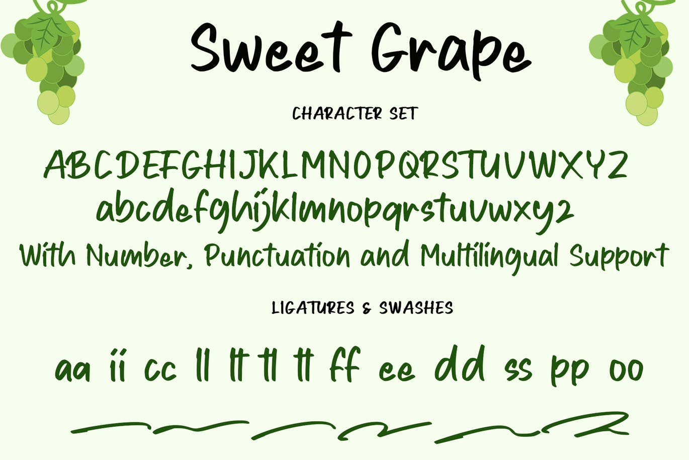 绿色产品包装手写字体素材 Sweet Grape 设计素材 sucaiwan.com