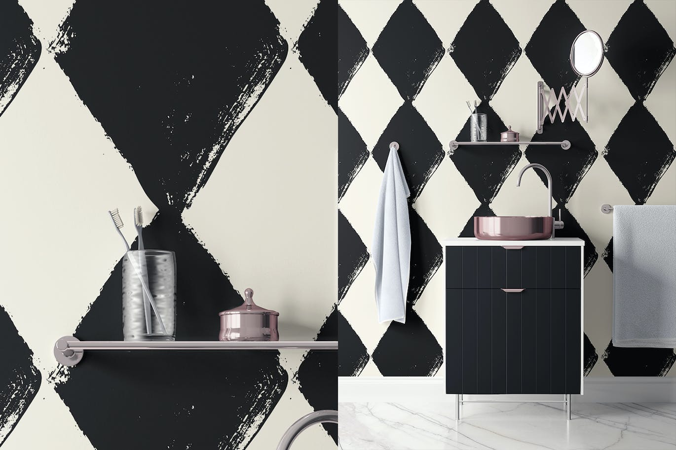 4个油漆相间几何图案 4 Painted Geometric Patterns 图片素材 sucaiwan.com