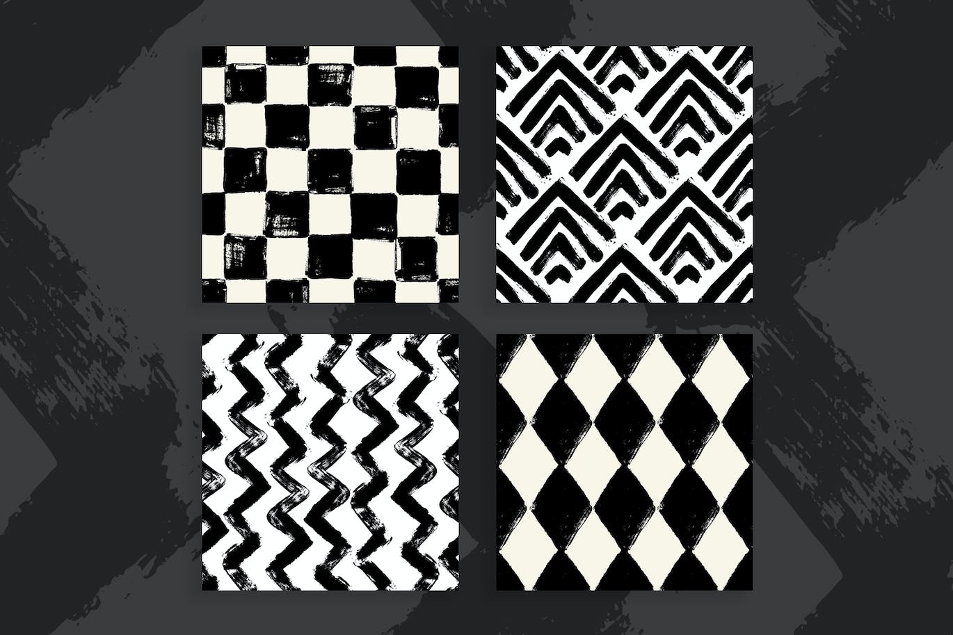 4个油漆相间几何图案 4 Painted Geometric Patterns 图片素材 sucaiwan.com