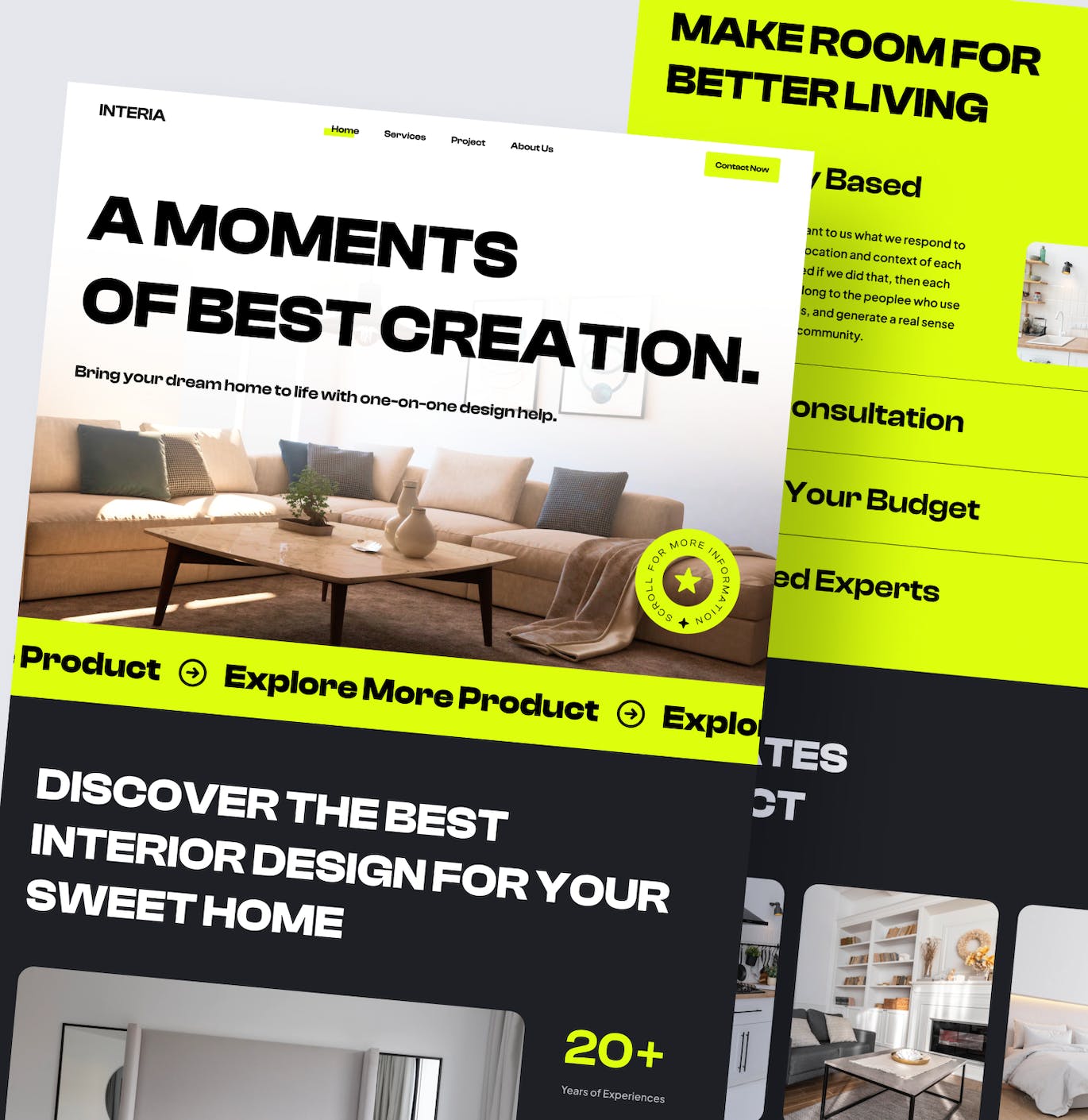 家具产品网站着陆页fig模板 Interia – Interior Landing Page APP UI sucaiwan.com