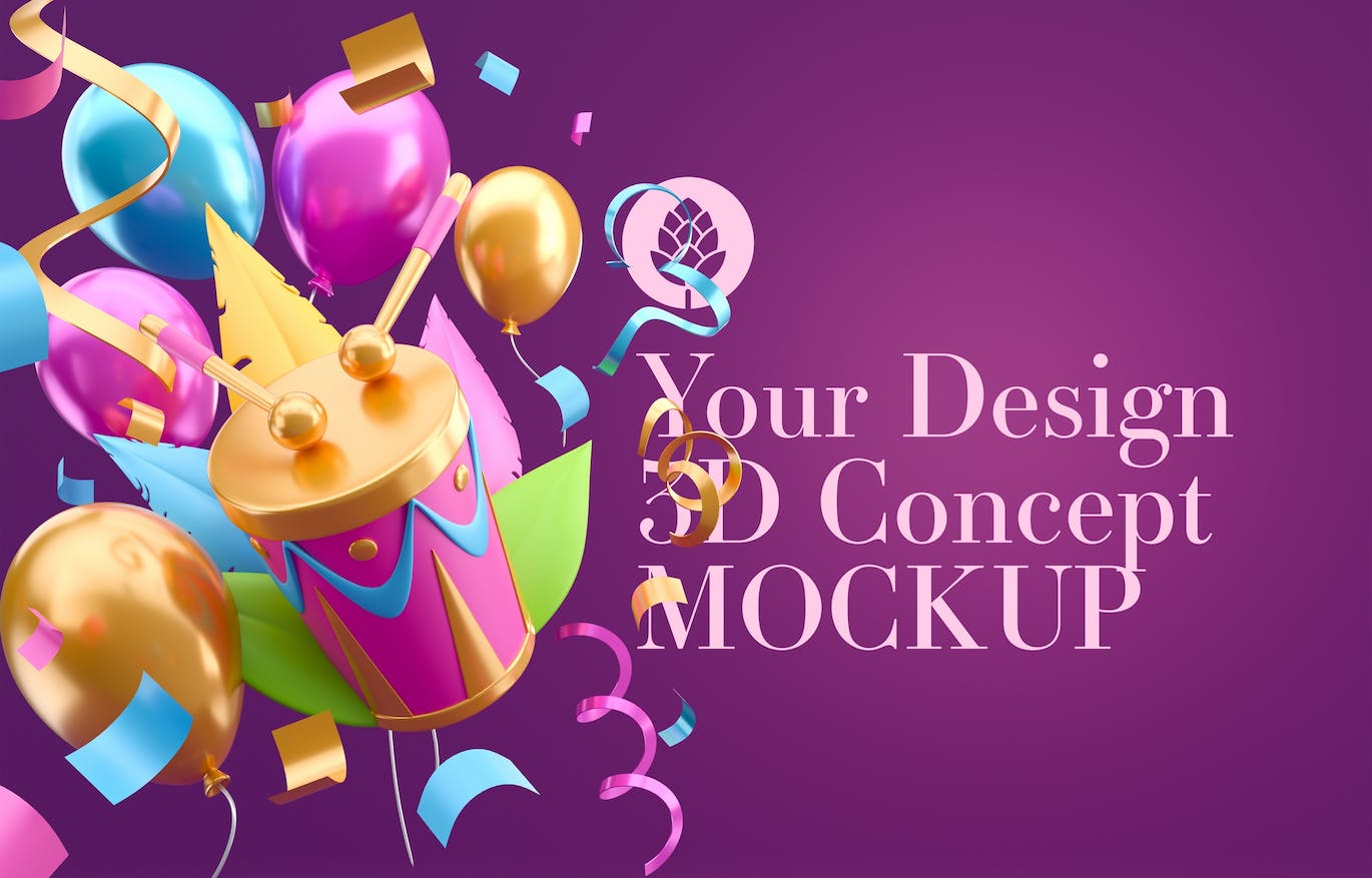 狂欢节嘉年华框架样机图psd素材 Set Carnival Mockup 样机素材 sucaiwan.com