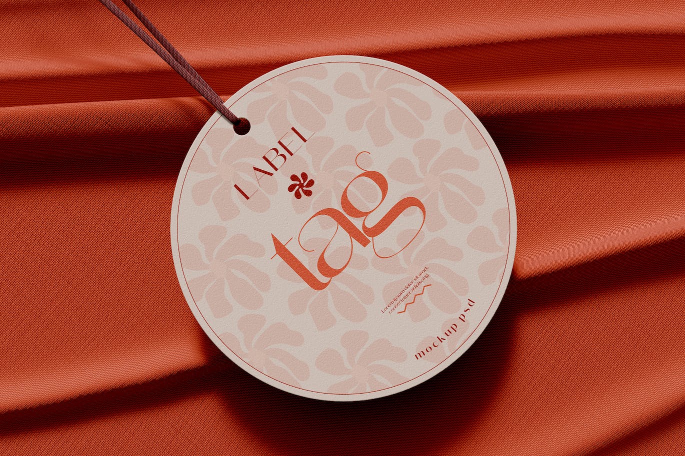 圆形服装品牌/价格标签设计样机psd模板v7 Tag Mockup 样机素材 sucaiwan.com