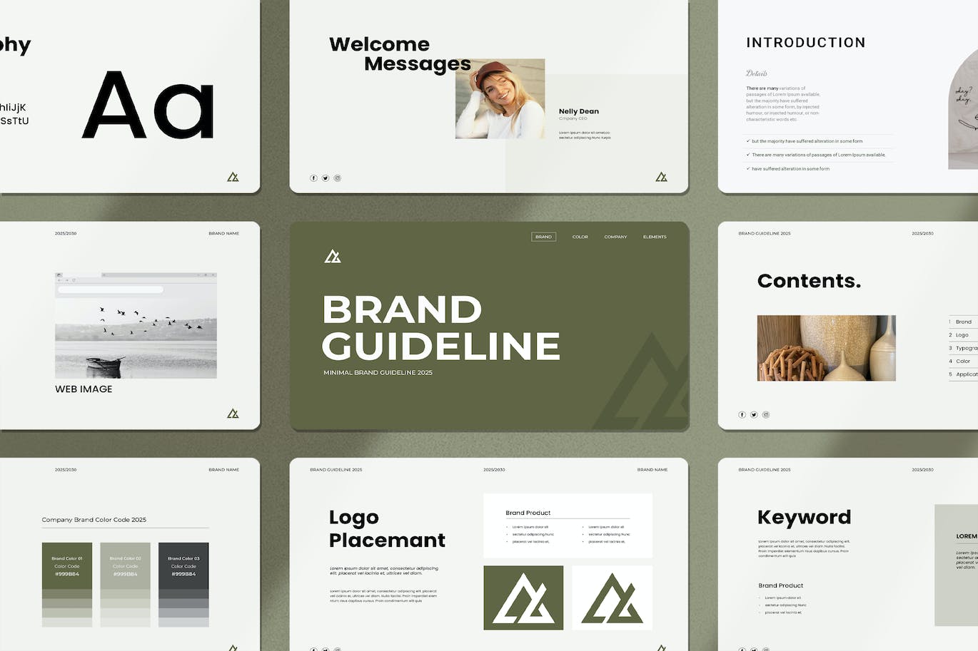 极简的品牌指南宣传画册模板 Minimal Brand Guideline Presentation Template 设计素材 sucaiwan.com